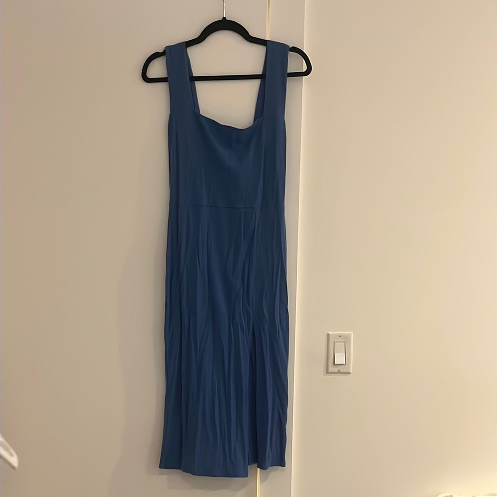 Reformation Blue Knit Ribbed Midi Dress Worn Once